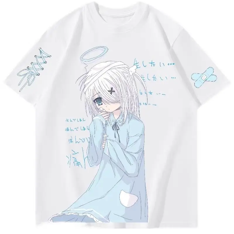 Japanese Subculture Anime T-shirts Aesthetic Fairycore Grunge Graphic T Shirts Kawaii Clothes Summer Tshirt Harajuku Top