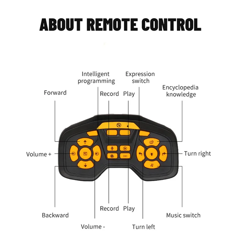 ABUM-지능형 유도 인터랙티브 RC 로봇 2.4G 리모컨 댄스 음악 제스처 감지 생일 선물 A