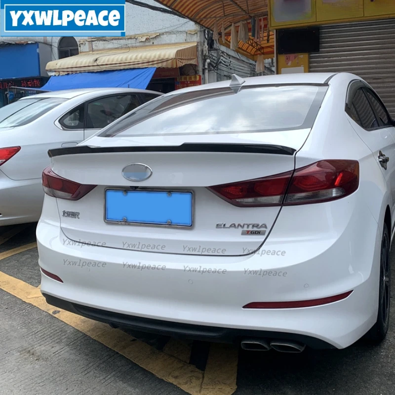 

For Hyundai Elantra Trunk Spoiler 2016 2017 2018 High Quality ABS Plastic Unpainted Color Rear Trunk Lip Wing Car Accessories