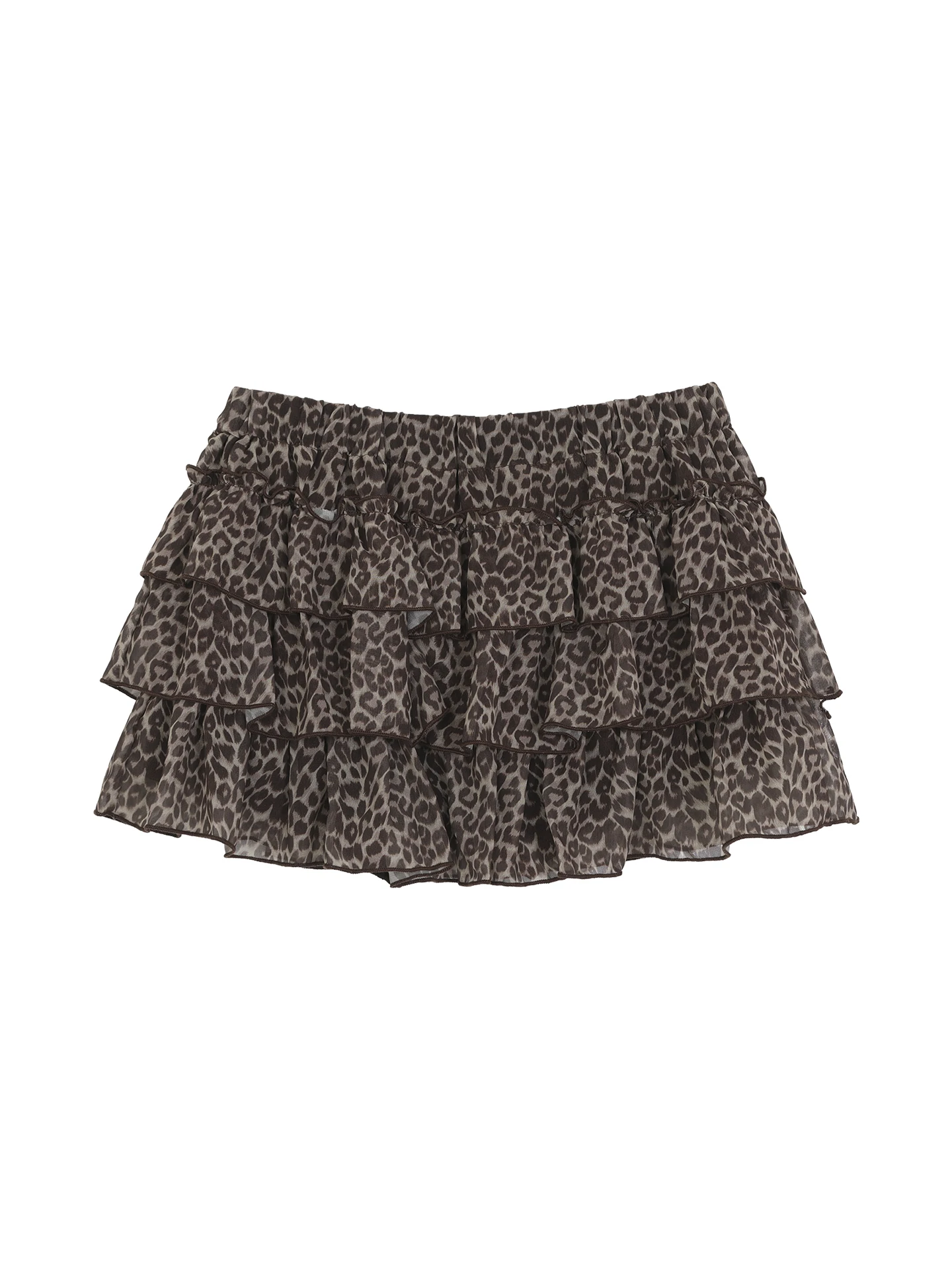 

Юбка А-силуэта с высокой талией и леопардовым принтом, весна 2026, новая коллекция, повседневная, из полиэстера, с драпировкой, короткая