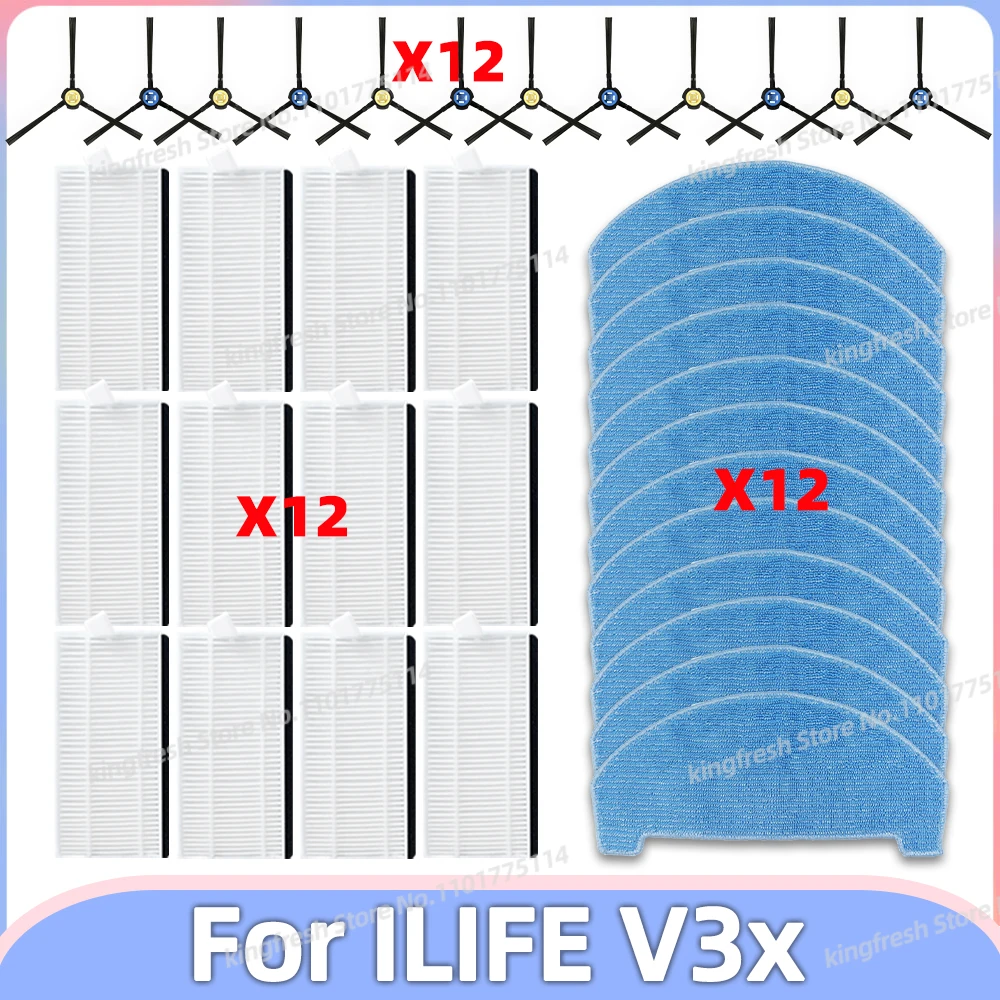 Compatibile Per ILIFE V3x Parti di Ricambio per Aspirapolvere e Mop Spazzola Laterale Filtro Hepa Panno per Lavare Accessori