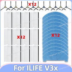 Fit For ILIFE V3x Robot Vacuum and Mop Replacement Parts Side Brush Hepa Filter Mop Cloth Accessories