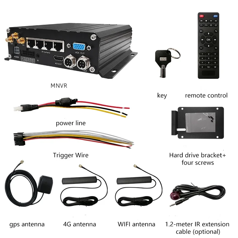 【Hot Selling】MNVR H.264 1080P 4CH HDD Video Recorder Adas Dms Bsd  Nvr Mdvr 3g   Wifi  for Bus,train,subway