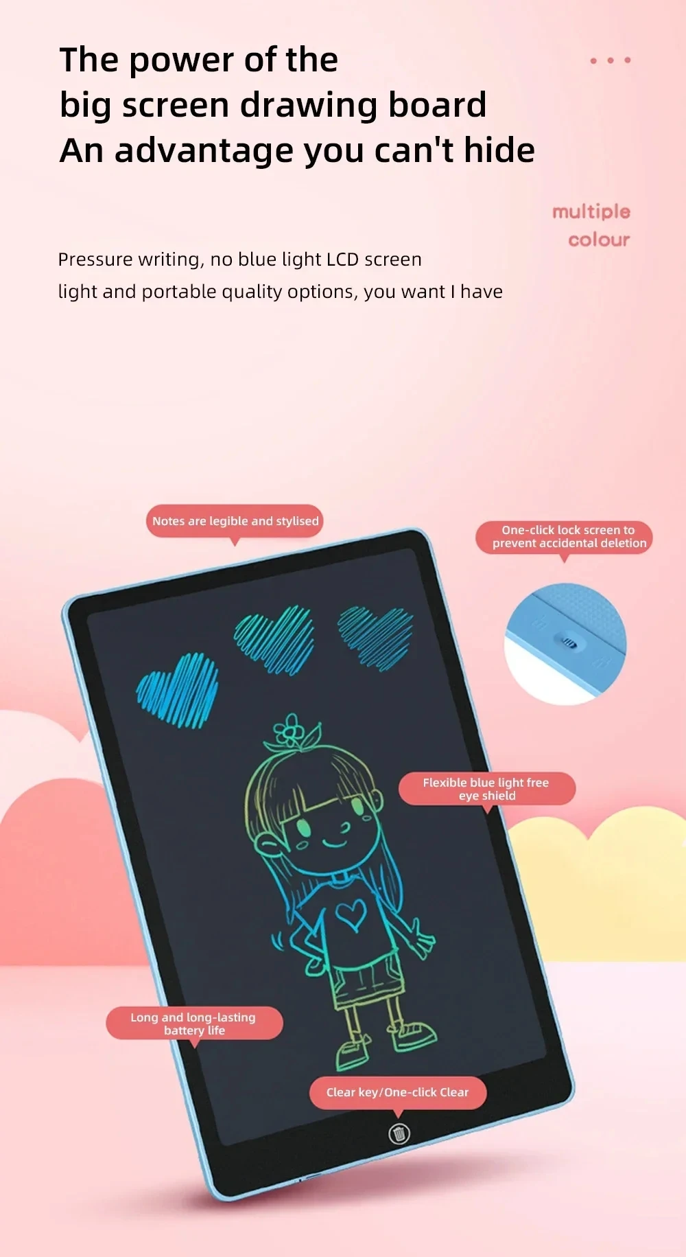 12 inch LCD Writing Tablet Drawing Board Kids Graffiti Sketchpad Toys Handwriting Blackboard Magic Drawing Board Kid Toy Gift