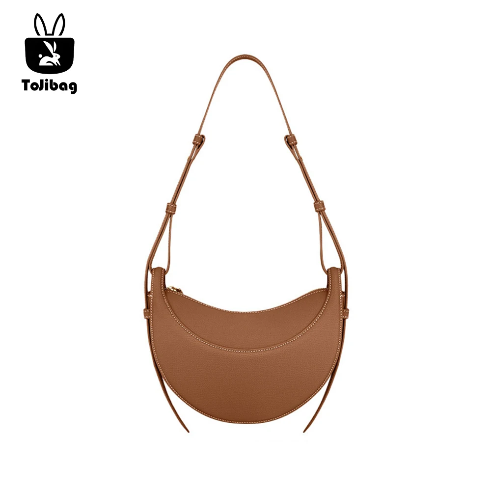 

France Crescent Bag Retro Single Shoulder Armpit Bag Women's Bag Niche Genuine Leather Cowhide Bag Women's Armpit Crossbody Bag