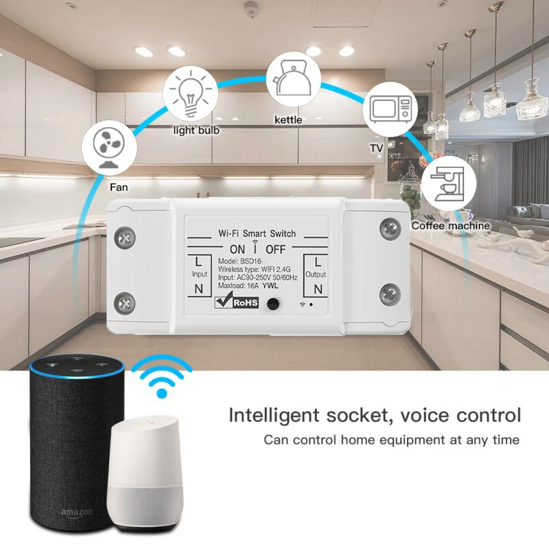 16A WiFi Smart Switch Smart Home interruttore di controllo Wireless interruttore relè telecomando supporto per il controllo vocale Alexa Google Home