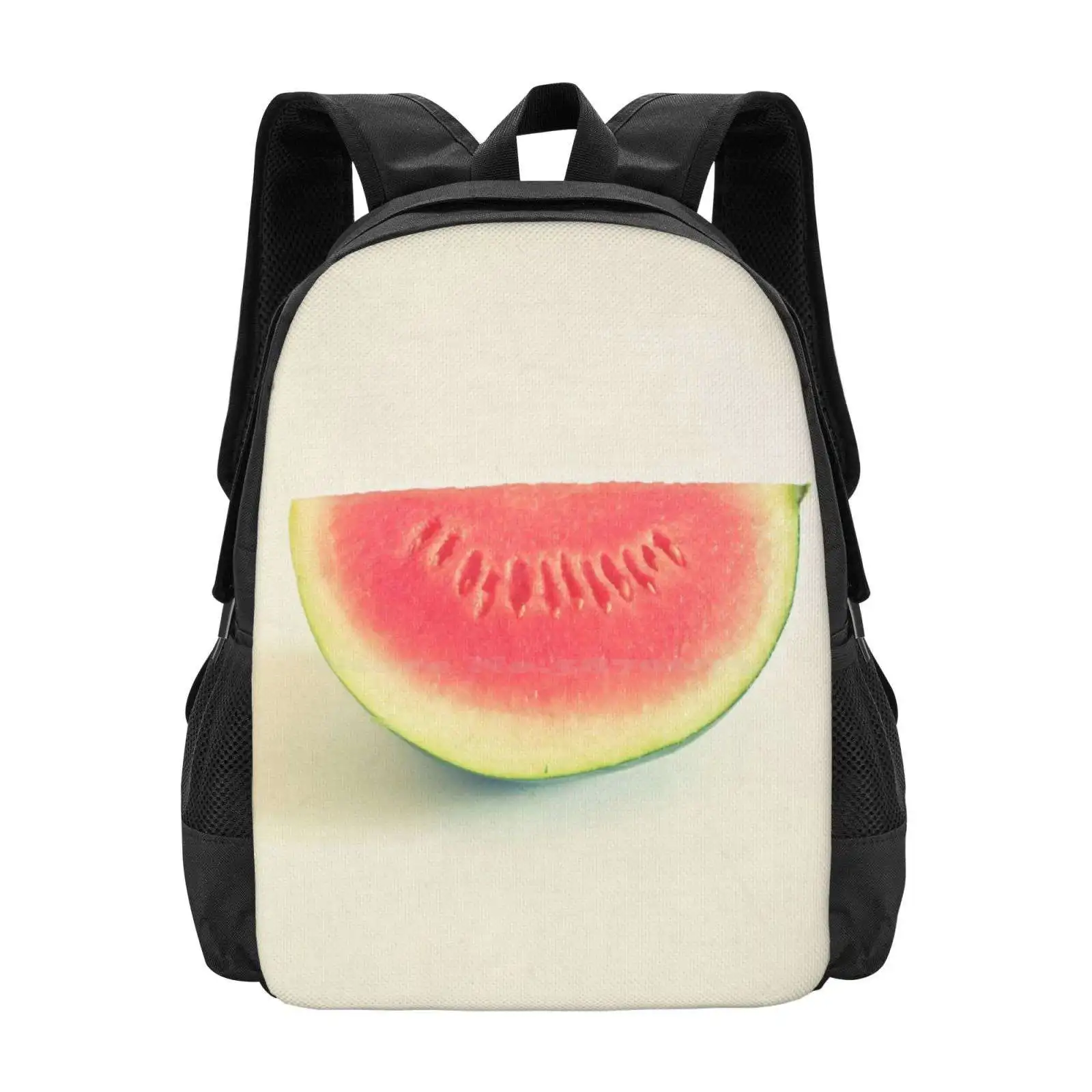 Watermelon Fashion Pattern Design Travel Laptop School Backpack Bag Watermelon Fruit Summer Retro Still Life Food Dark Green