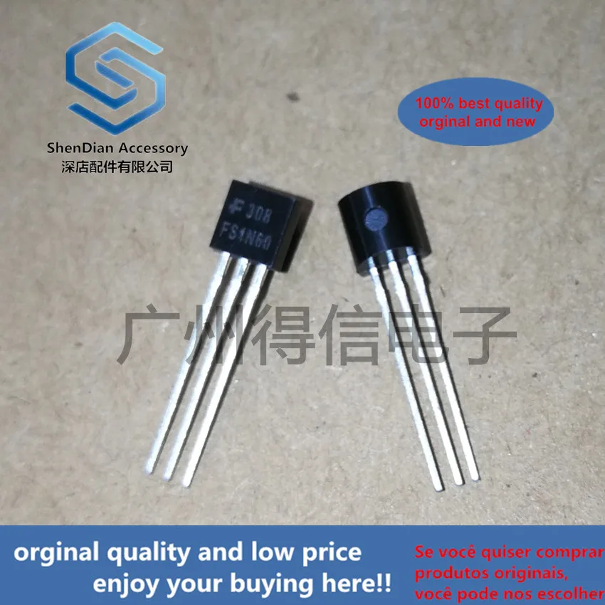 30pcs 100% orginal new FS1N60 1N60 1A 600V  TO-92  real photo