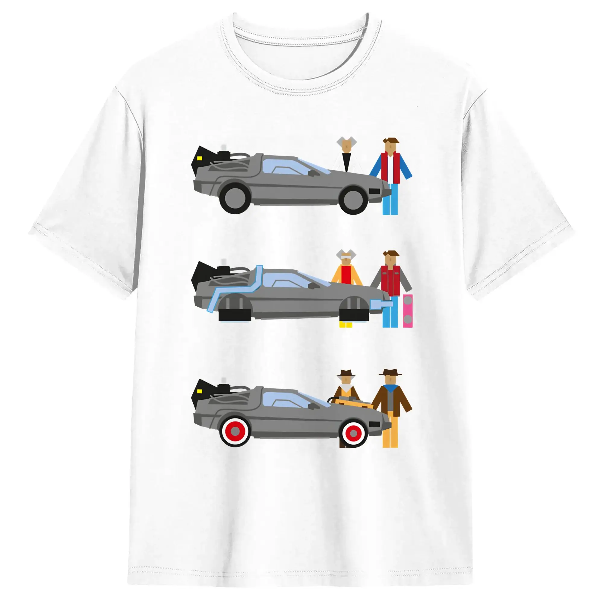 Man T-Shirt DeLorean Car T Shirts Hippie  Summer Tee Shirt Vintage Pure Cotton Tops Gift Idea