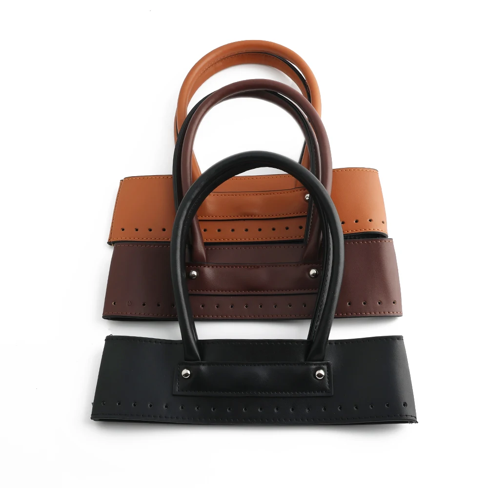 1/5 Set DIY Leather Knitting Crochet Bag Bottom Base Set Handbag Shoulder Strap For DIY Woven Bag Handmade Making Bag Material