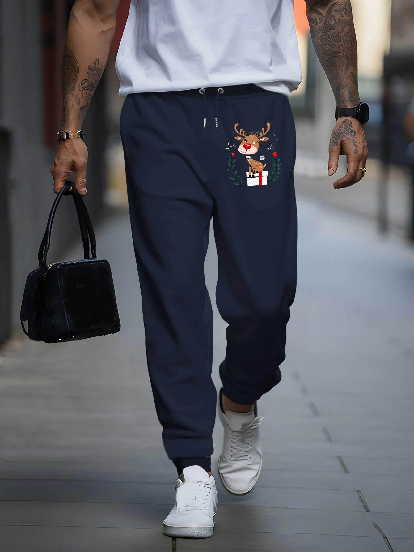 Utility‑focused Men Sports Sweatpants Fun Seasonal Festive Animal Art, Mens Cargo Pants Mens Training Pants For Outside Activity