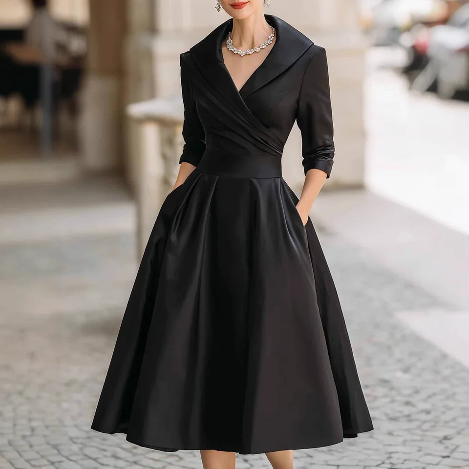 2025 cross-border Amazon elegant satin spring and autumn long