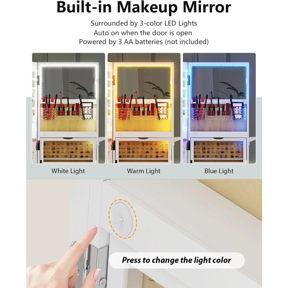 Schmuckschrank mit Spiegel in  – Full Length Mirror Jewelry Armoire Bewertung und Preis