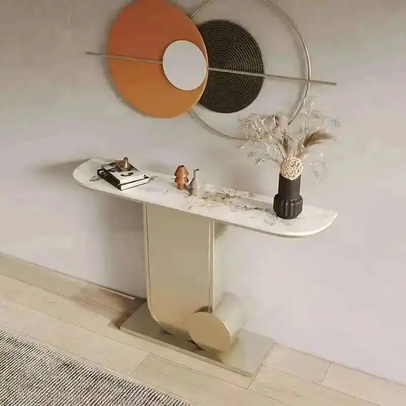 تصميم المدخل الكلاسيكي الفاخر الشمال خمر طاولة غرفة المعيشة الجدول العمودي Tisch ضيق Wohnzimer مدخل أثاث المنزل #4