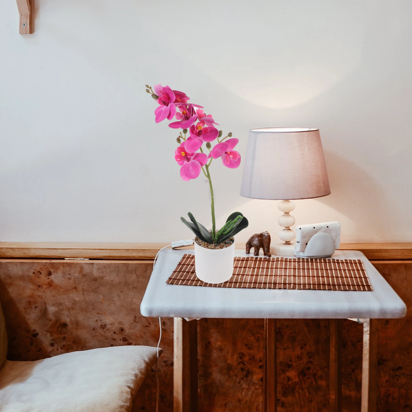 

Phalaenopsis Bonsai Simulation Fake Potted Plant Artificial Butterfly Orchid Decoration for Home Office Artificial Flower