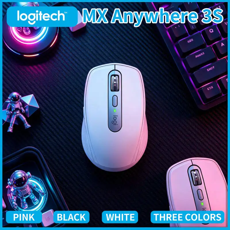 Premium Logitech MX Anywhere 3S - 8000 DPI, MagSpeed Scroll, Silent Click, Office Travel Use, Multi-OS Support, Anti-Slip Grip
