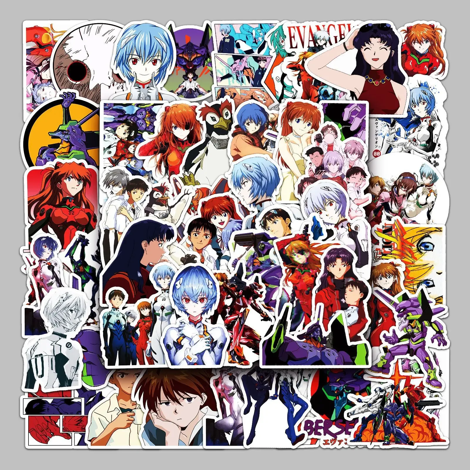 50pcs Cartoon Anime Evangelion Graffiti Suitcase Scooter Computer Tablet Cartoon Decorative Sticker