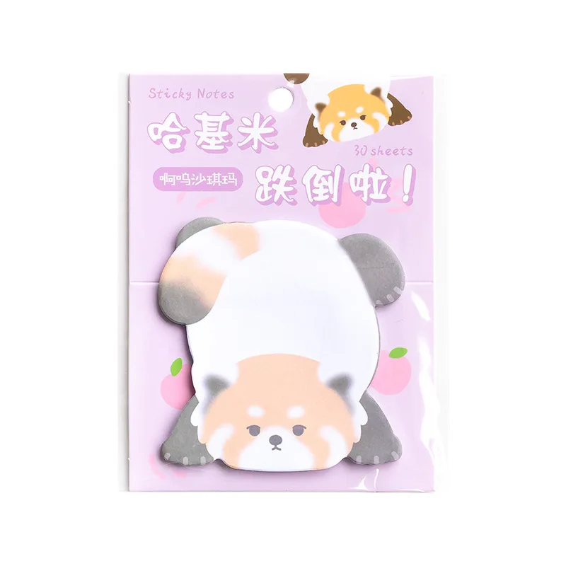 30 Pcs/pack Cute Animal Shaped Sticky Notes Cute Patterns Kawaii Self-Sticky Notes Memo Pad for School Office Home Kids Students