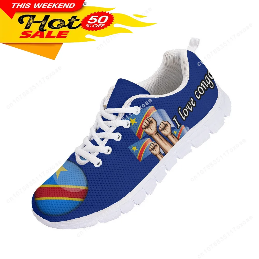 Shoes for Women Congo Flag Print Spring Summer Comfort Flats Shoes Women Sneakers Casual Zapatillas Chaussure Femme