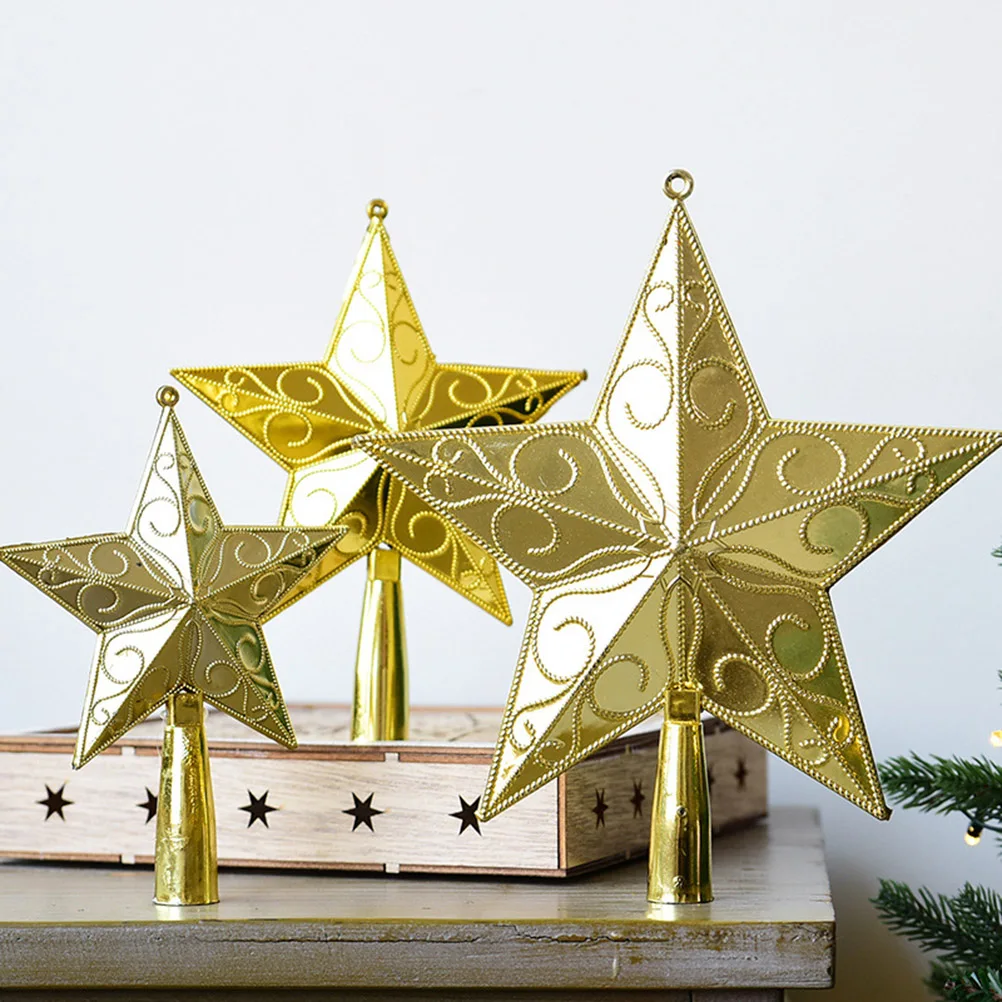 

20 Cm Glitter Golden Star Tree Topper Elegant Holiday Decor for Christmas Festivals Home Parties Metal Sparkling Treetop nament