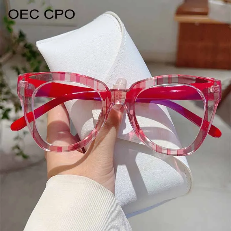 

OEC CPO Fashion Square Women Glasses Frame Vintage Clear Lens Trending Female Eyewear Classic Large Frames Eyeglasses