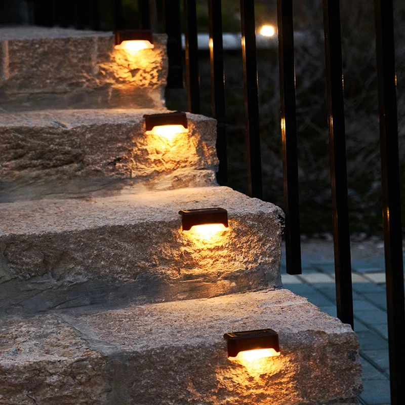 1/4/8/12pcs Solar Stair Light LEDWaterproof Outdoor Garden Passage Courtyard Terrace Guardrail Step Light Landscape Light