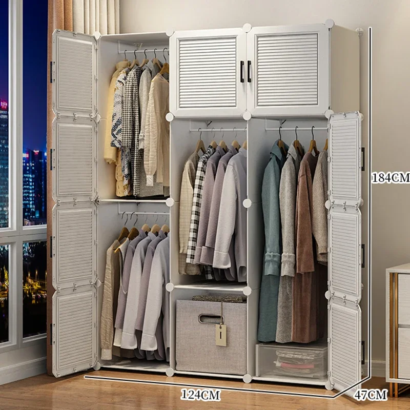 Living Room Modern Wardrobe Space Saving Cupboard Clothes Cheap Modular Wardrobe Simple Minimalist Plastic Ropero Furniture
