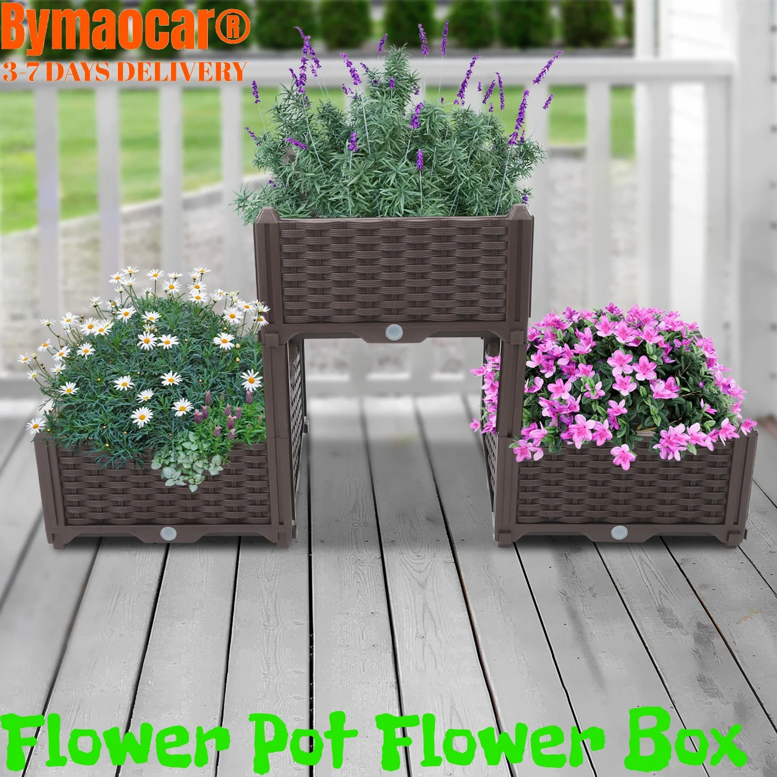 

Садовый ящик-кашпо, 3-ярусный приподнятый цветочный горшок с системой самополива, пирамидальный контейнер из HDPE для овощей и трав, для использования в помещении, на улице, на балконе