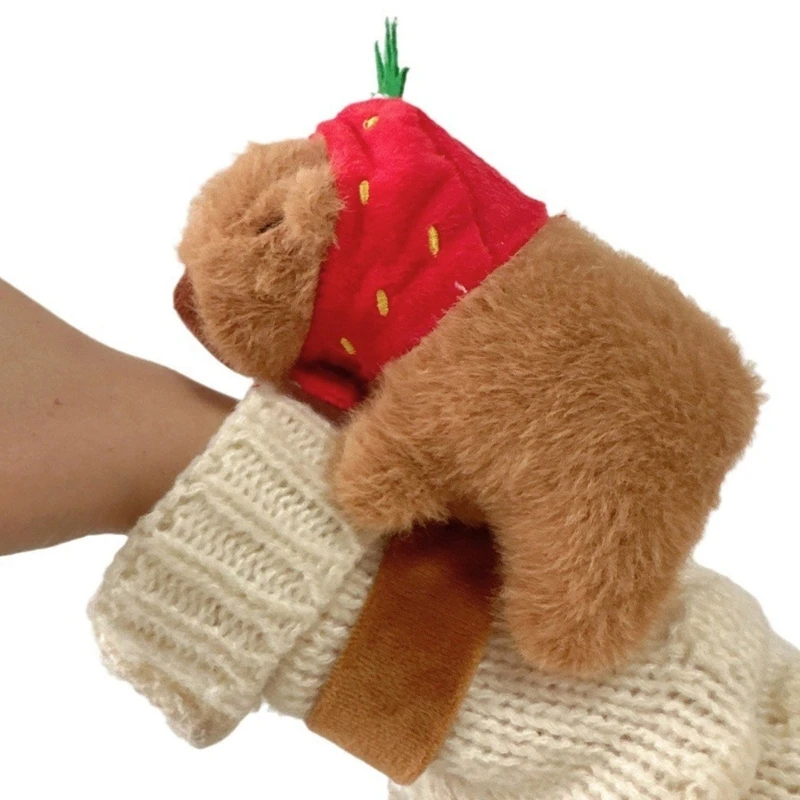 New Lovely Kawaii Capybara Animal Slap Snap Wrap Wristband Bracelet Capybara Plush Hand Ring Wristband Kid Toys Birthday Present