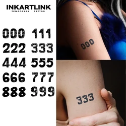 Digital Number temporary tattoo sticker, waterproof magic tattoo, lasts to 15 days fake tattoo, semi permanent tattoo