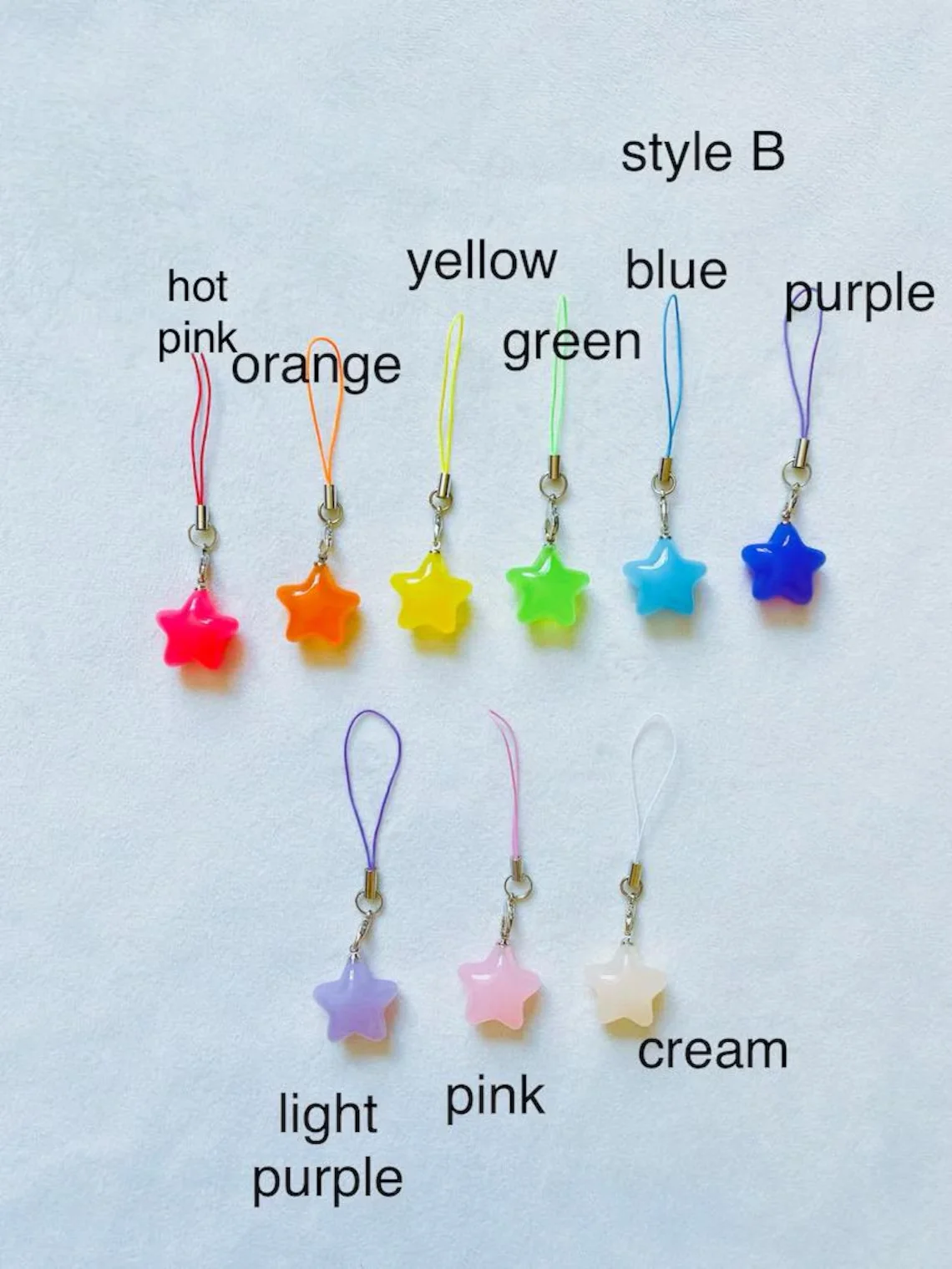 Colorful star kawaii phone charm,planner charm,ready to ship,kawaii accessories,phone strap,cute gift,anime charm,cute planner