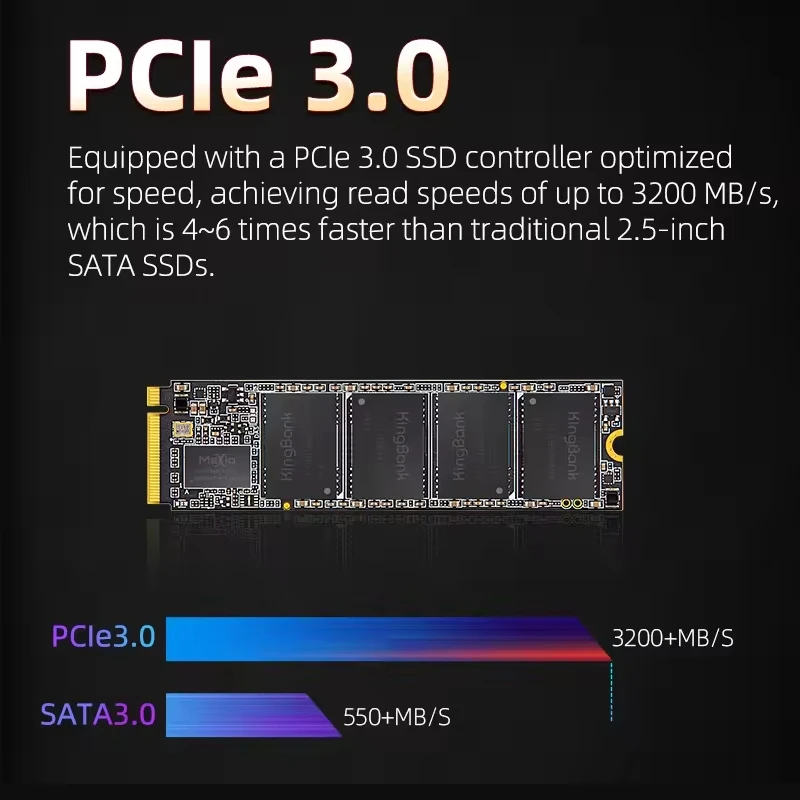 KINGBANK SSD KP230 512GB NVMe M.2 2280 PCIe3.0 Built in Solid