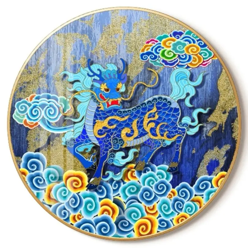 Kit de peinture par numéros en émail cloisonné à faire soi-même, peinture pré-dessinée pour adultes, débutants et enfants, 22,9 cm de diamètre, art populaire