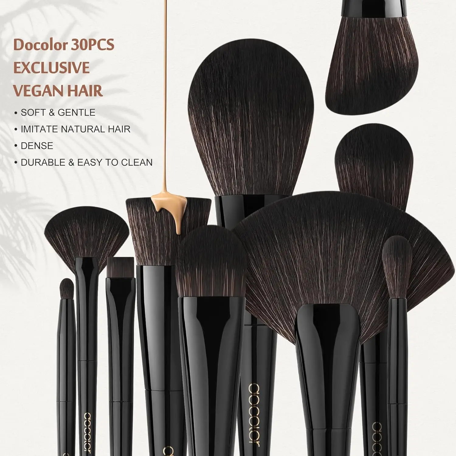 전문가용 30종 메이크업 브러쉬 세트 - 합성 카부키 파운데이션 컨투어 블러쉬 아이섀도우 아이라이너 키트