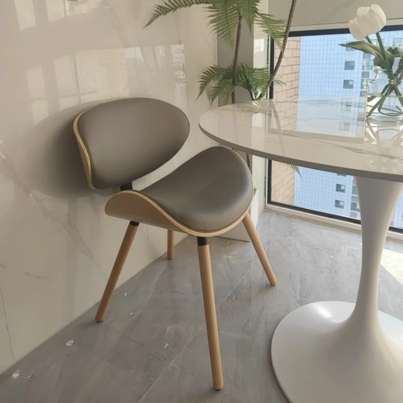 

Modern Dining Chair with PU Leather & Solid Beech Wood Legs for Mid Century Dining Room Furniture Kitchen Side Chair