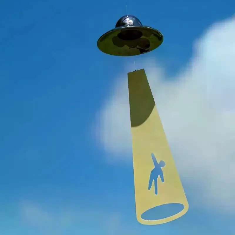 Wind Chime Creative UFO Alien Abduction With Shadow Effect And Glowing Design For Home Balcony Patio Decor Space Fans Gifts
