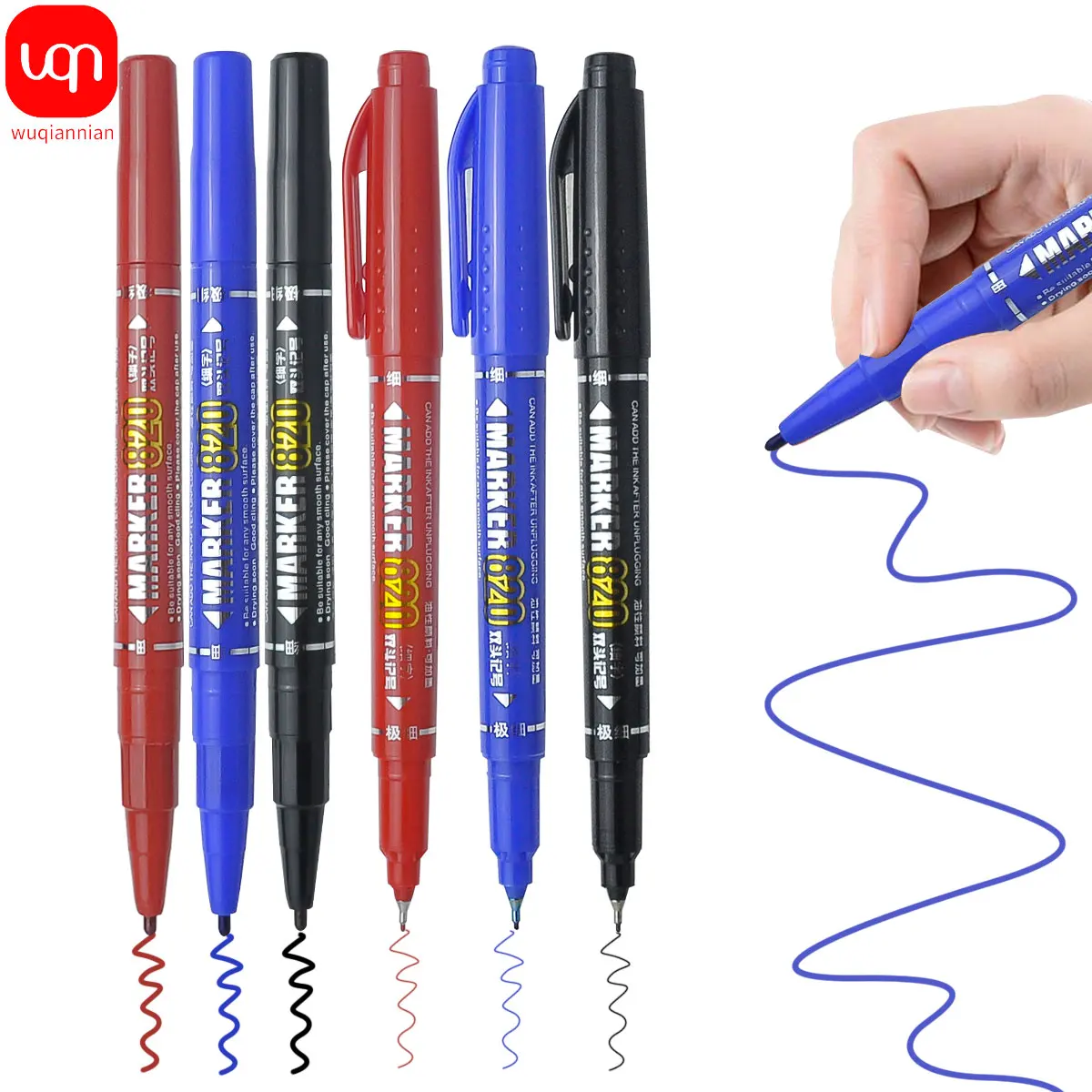 

WQN-5/10PCS Permanent Marker Pen Waterproof Quick-Drying Multi-Color Surface Painting Art School Supplies Stationery