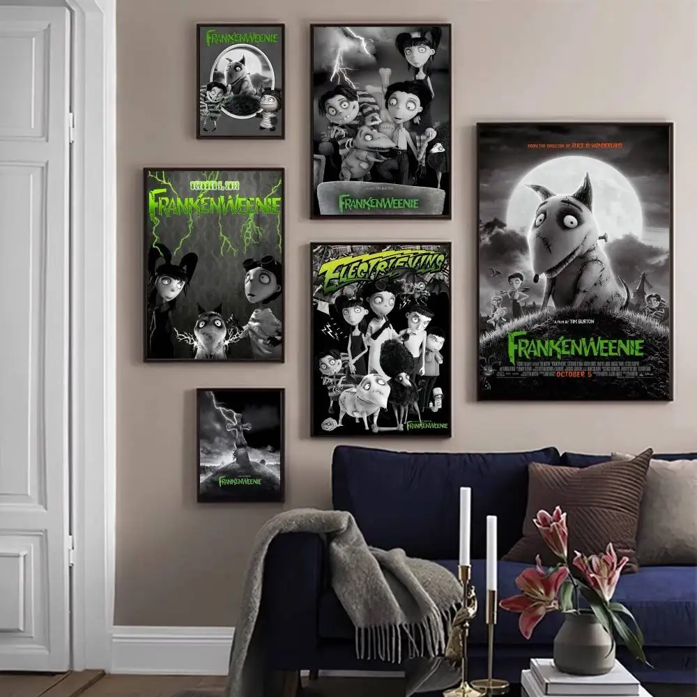 Movie F-Frankenweenie Whitepaper Poster Waterproof Paper Sticker Coffee House Bar Aesthetic Art Wall Painting view 3
