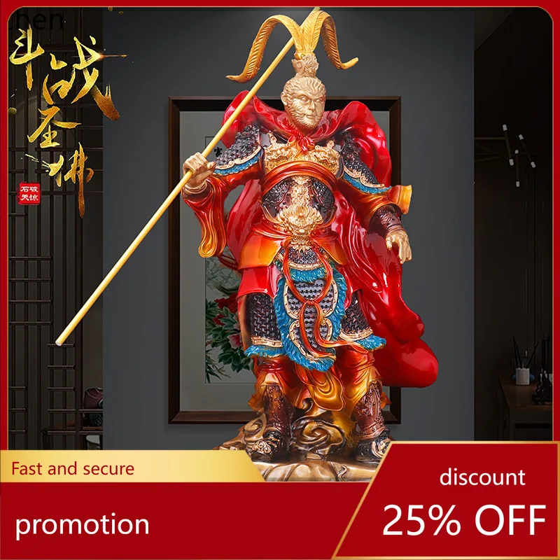 CZ Monkey King Statue Figurine for Home Living Room, TV Cabinet, Office Desk, Study Room, Monkey King Figurine