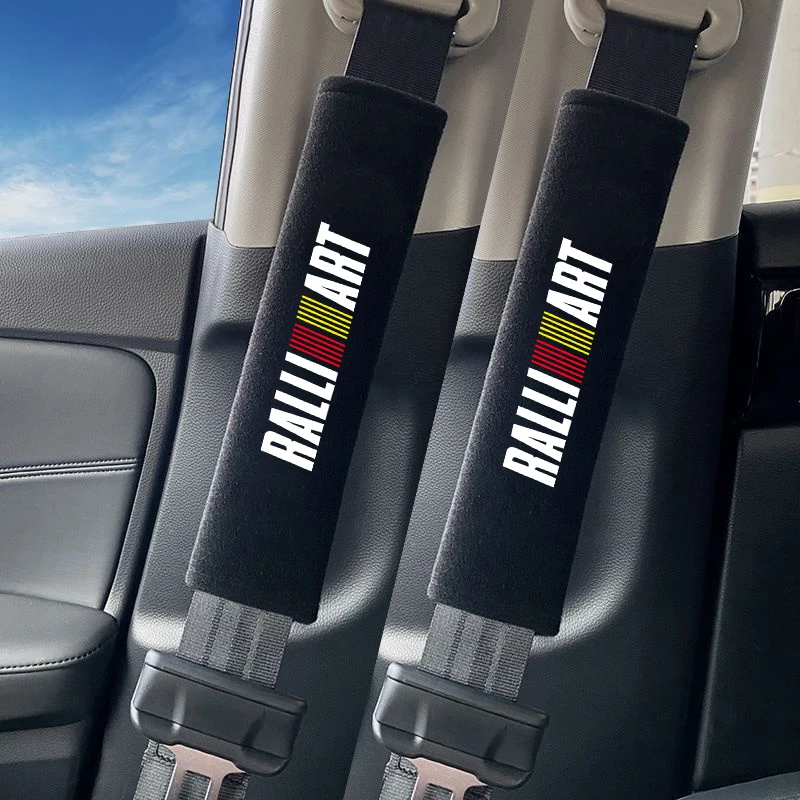 For Mitsubishi Ralliart 2010 2022 Lancer Ralli Art 9 10 Asx Car Logo Safety Belt Shoulder Cover Protection Seat Belt Padding Pad