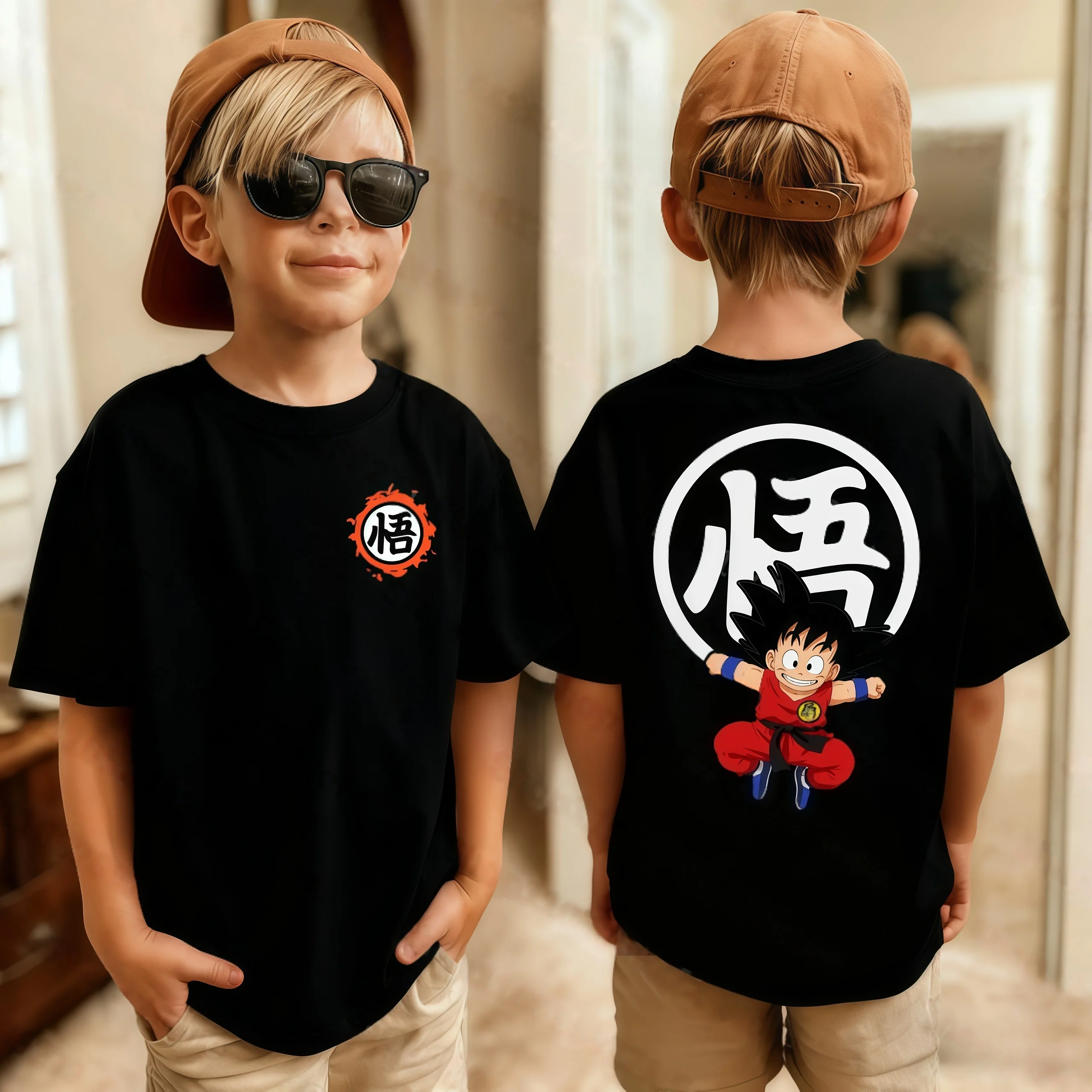 Anime Dragon Ball Kids T-shirt Son Goku Cute Cartoon Print Summer Boys Girls Loose Breathable Short Sleeve Clothing 3-12Y view 5