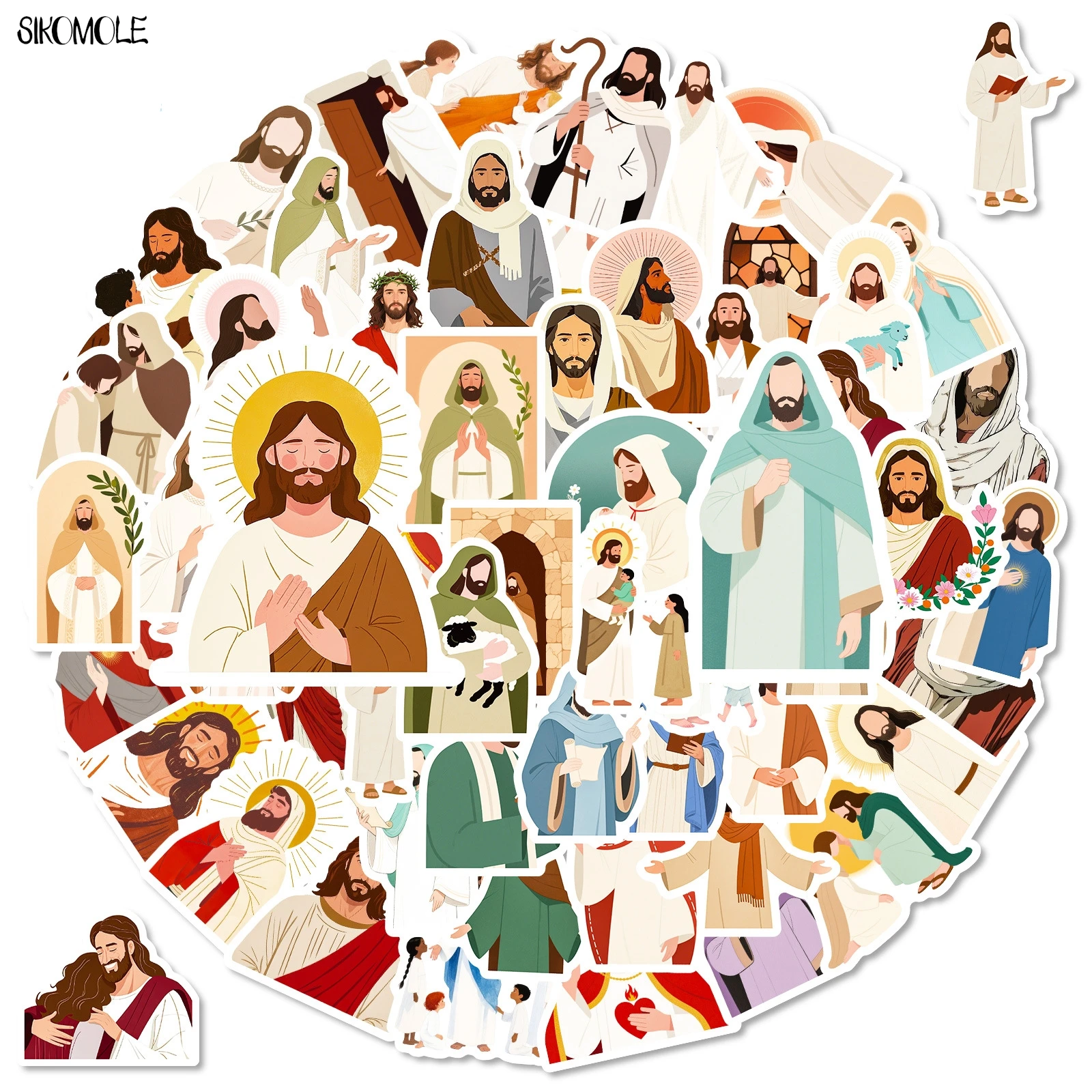 10/30/56PCS Cartoon Jesus Christian Religion Stickers Aesthetic DIY Scrapbook Stationary Suitcase Car Decal Graffiti Sticker Toy