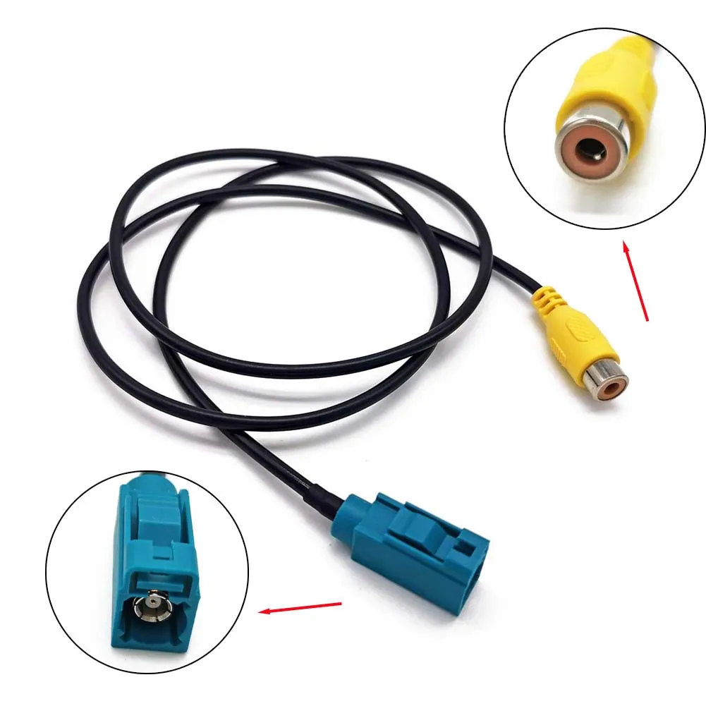 80CM Car Reversing Camera Adapter Cable Fakra Female Z to RCA for Mercedes Benz C/E/GLKS80L Fits Various Models