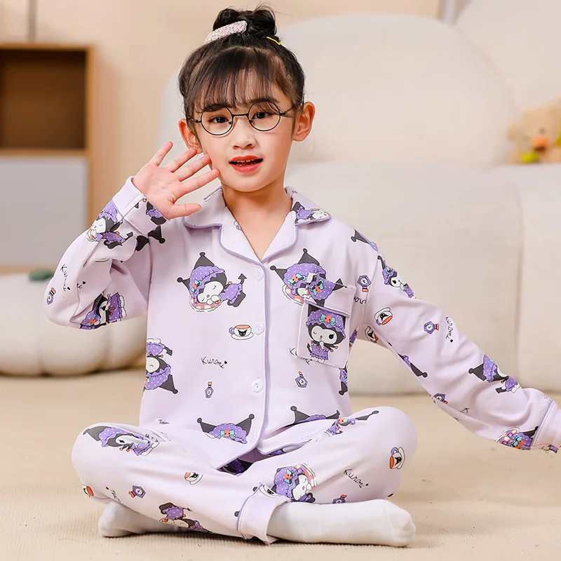 

Disney Sanrio Pajama Sets Children Adorable Print Soft Comfortable Nightwear Set Kids Suitable Causal Comfy Home Clothes