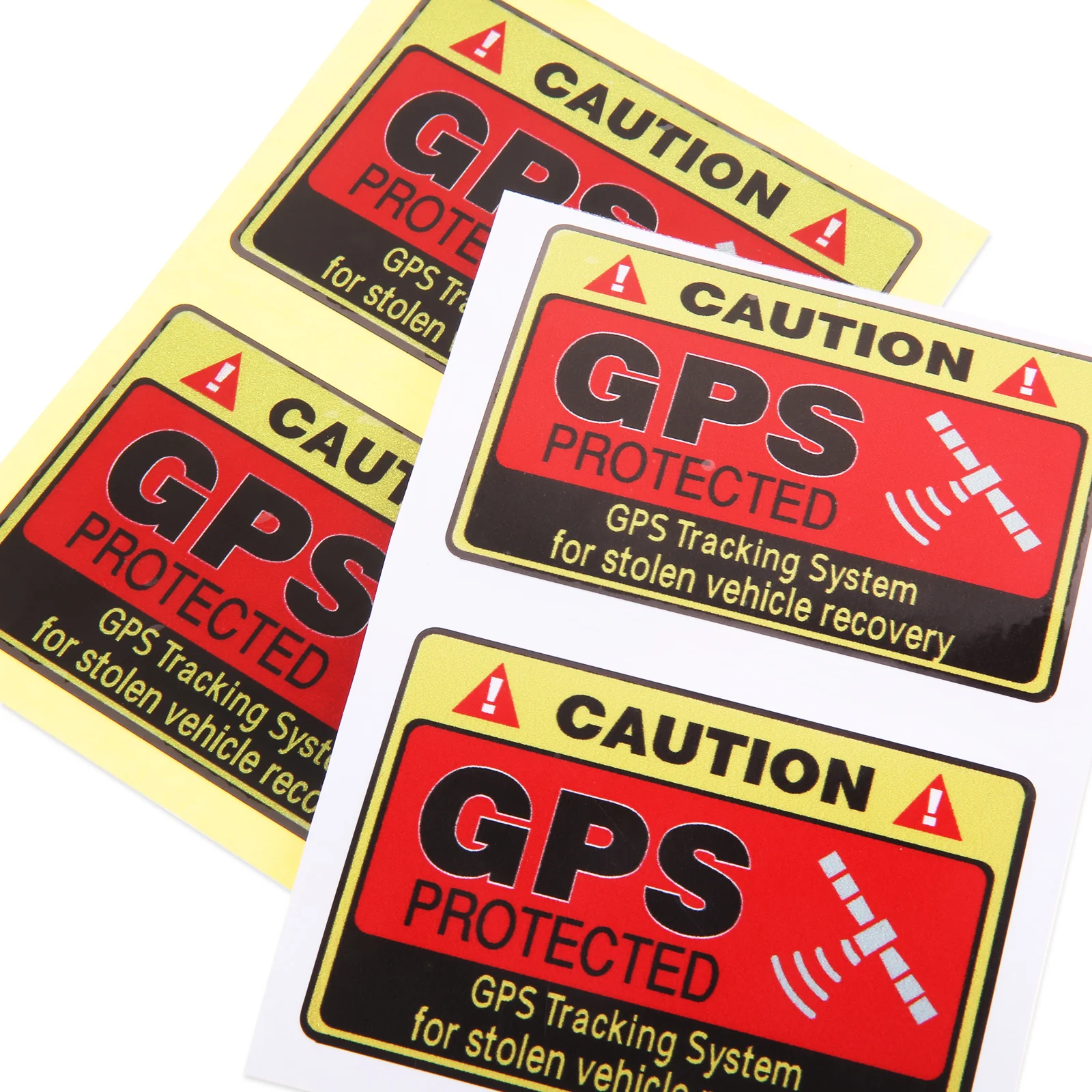 4pcs Car Sticker Reflective WARNING GPS TRACKING ALARM Stickers 7x4.7cm Motorcycle Parts Waterproof Decoration Decals