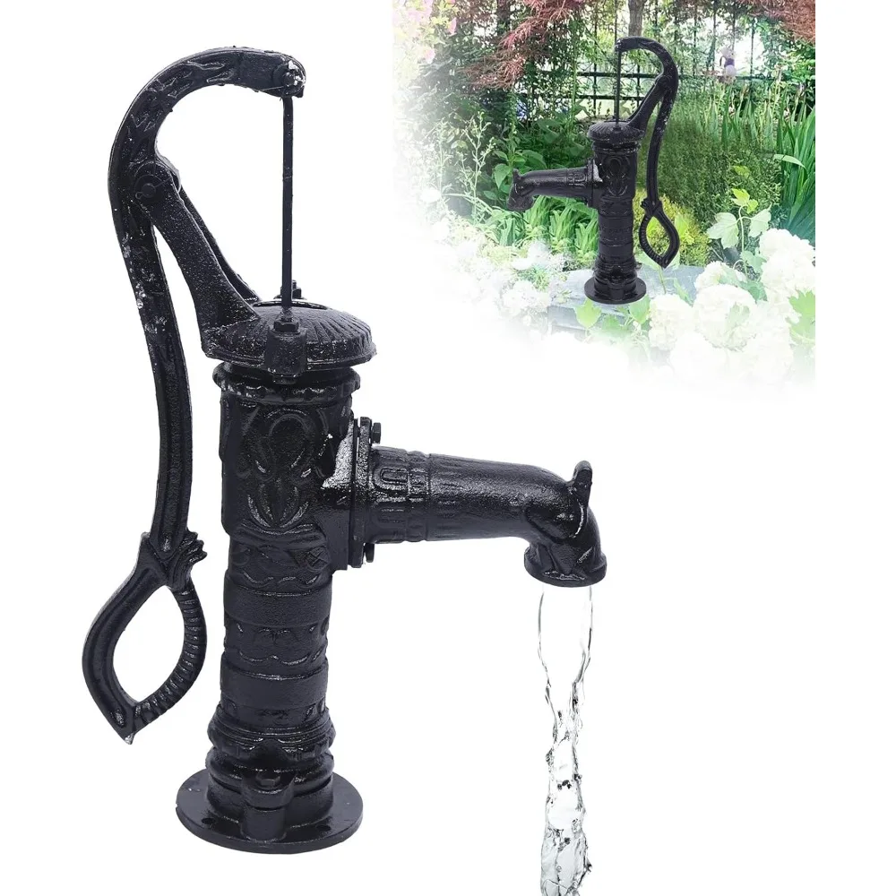 

26-дюймовый ручной насос, чугунный ручной фонтан для переноса воды, ручной пресс для всасывания земной воды Jet Shake для домашнего сада
