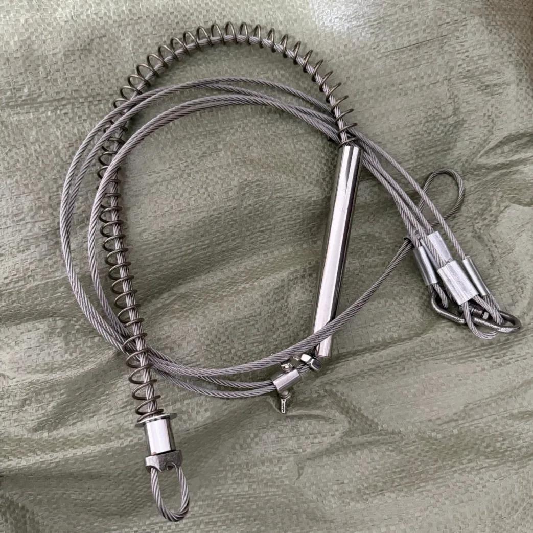 1PC Two Section Double Steel Wire Stronger Spring Replacement With Nuts Wire Rope For the Wild Boar Trap Fox Trap Rabbit Trap view 4