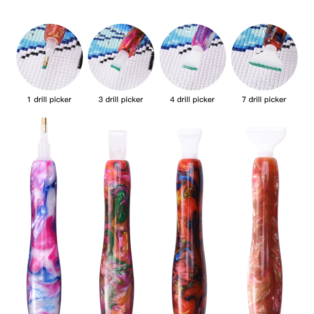 Diamond Painting Pens - 4 Pack Diamond Painting Tools and Accessories Handmade Art Resin Pens for Hobby Adults Kids Beginner