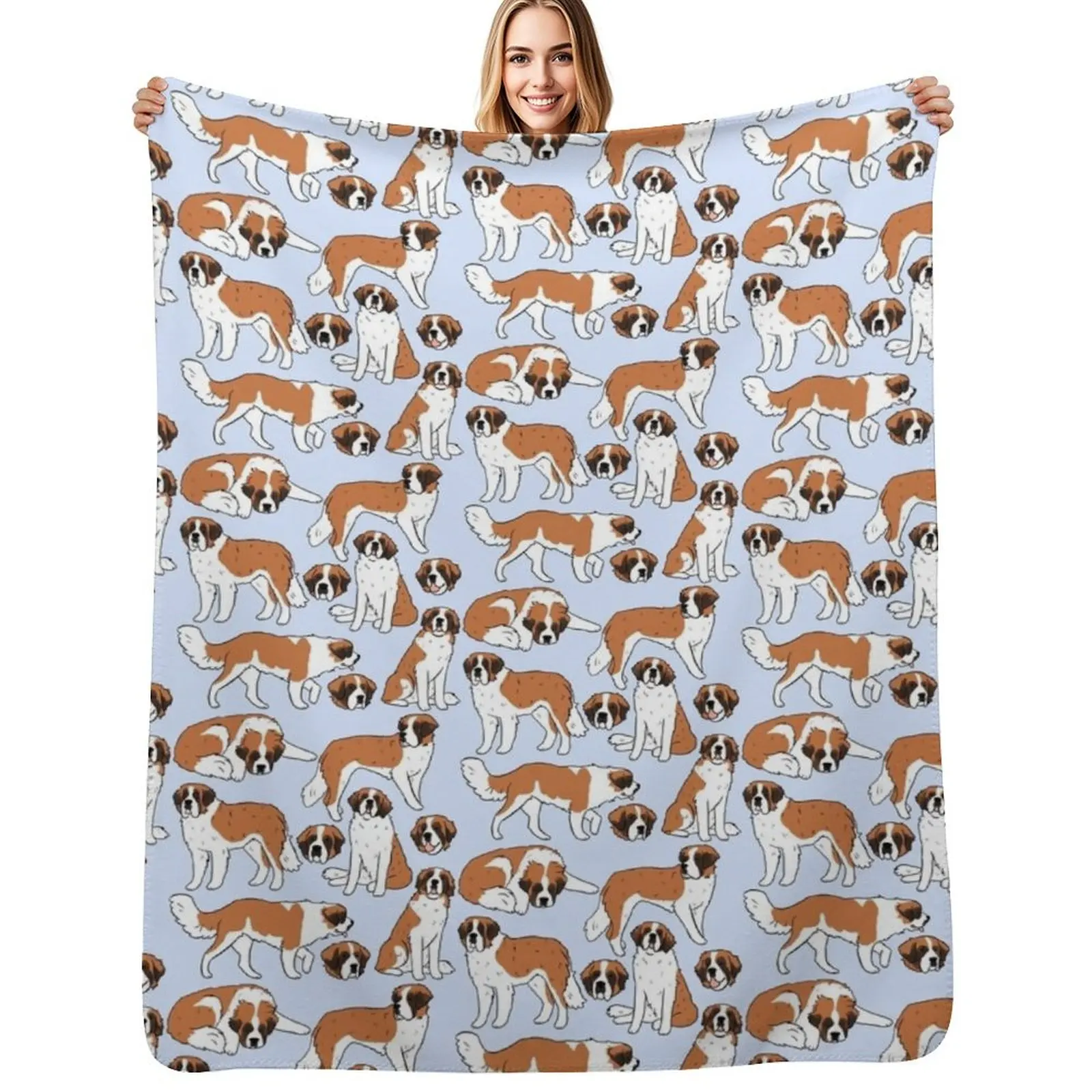 Saint Bernard cute illustration pack Throw Blanket Tourist Luxury St christmas gifts Blankets For Baby for sofa Blankets