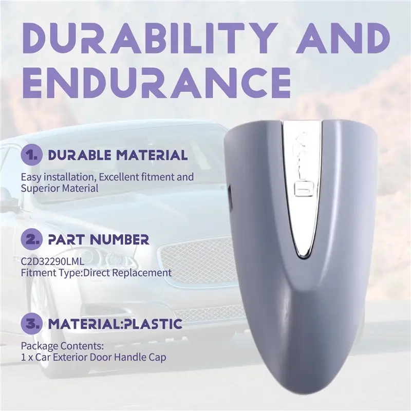 

A20K-Exterior Door Handle Cap For Jaguar XJ X351 2010-2019 C2D32290LML Car Handle Cover